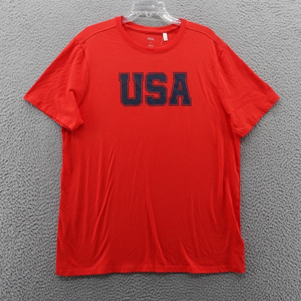 DSG Mens L USA Americana Graphic Tee Red Spark Short Sleeve Cotton T-Shirt NEW